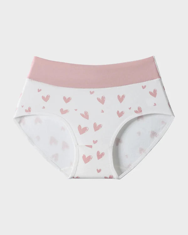 🌸LAST DAY 50% OFF🌸Soft Cotton Heart Print High-Waist Panties (6 Pack)
