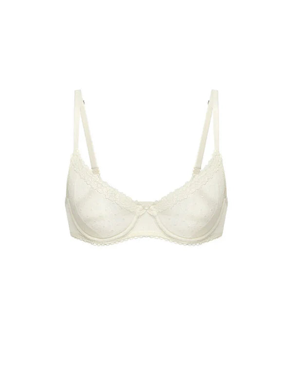See-Through Lace Balconette Bra