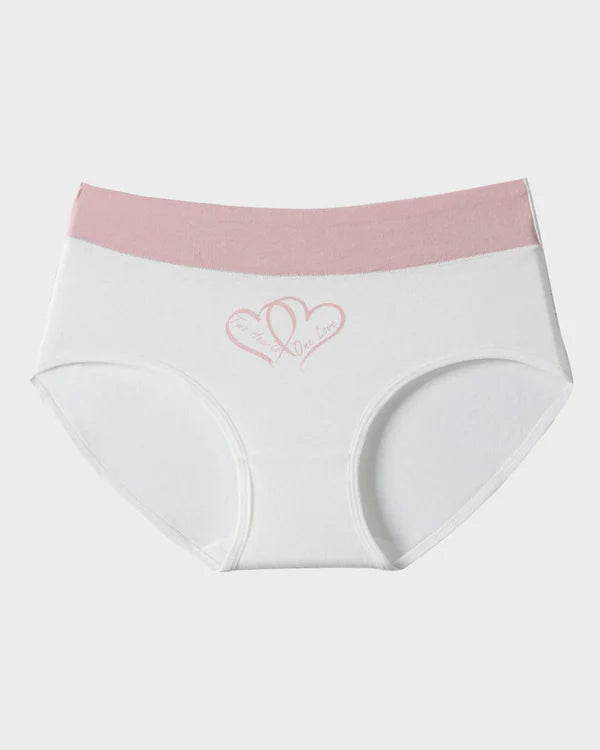 🌸LAST DAY 50% OFF🌸Soft Cotton Heart Print High-Waist Panties (6 Pack)
