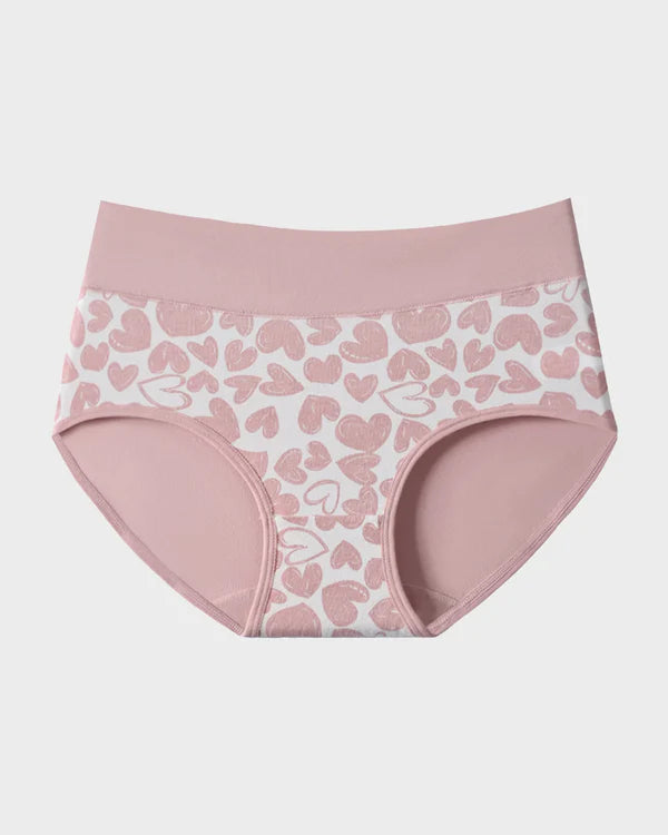 🌸LAST DAY 50% OFF🌸Soft Cotton Heart Print High-Waist Panties (6 Pack)