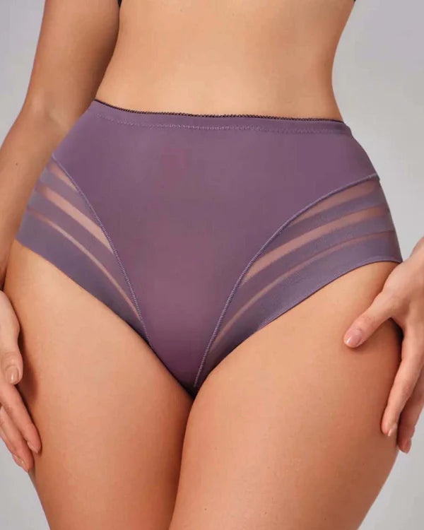 🔥Plus Size Up to 6XL 🔥 High Waisted Invisible Tummy Control Panties - Sheer Stripe Shapewear