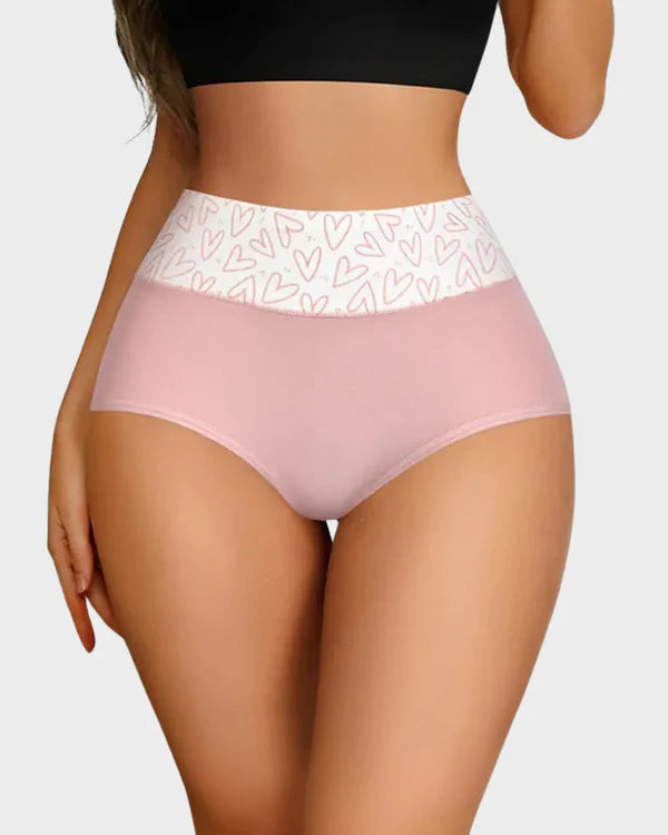 🌸LAST DAY 50% OFF🌸Soft Cotton Heart Print High-Waist Panties (6 Pack)