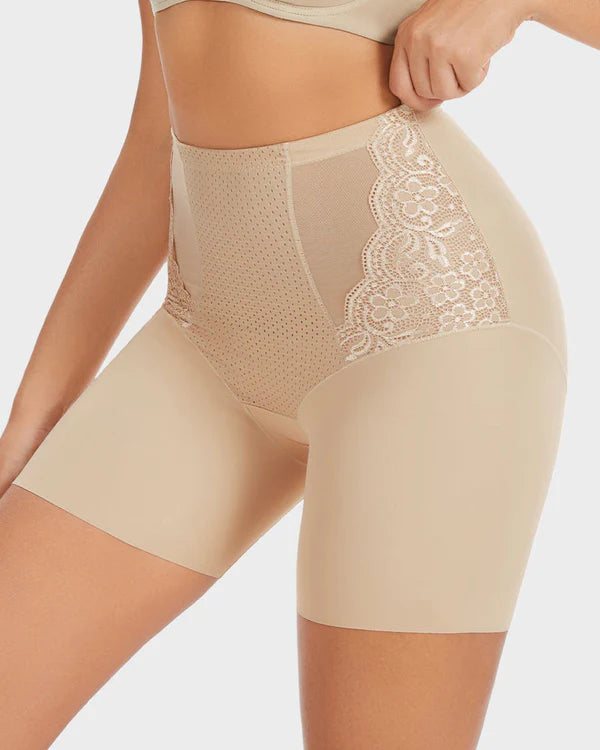 Lace High-Waisted Tummy Control Shaping Shorts(2 Pack)
