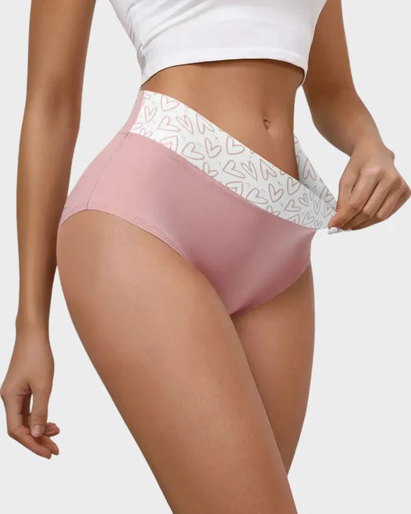 🌸LAST DAY 50% OFF🌸Soft Cotton Heart Print High-Waist Panties (6 Pack)