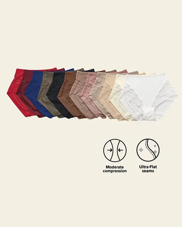 🔥Plus Size Up to 6XL 🔥 High Waisted Invisible Tummy Control Panties - Sheer Stripe Shapewear
