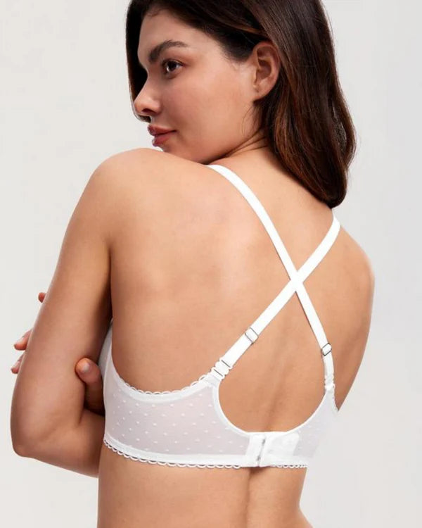 See-Through Lace Balconette Bra