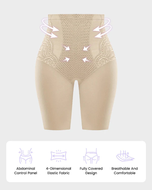Lace High-Waisted Tummy Control Shaping Shorts(2 Pack)
